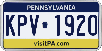 PA license plate KPV1920
