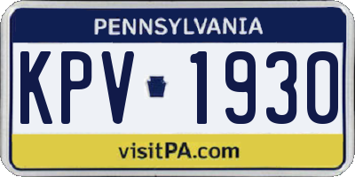 PA license plate KPV1930