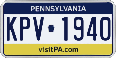 PA license plate KPV1940