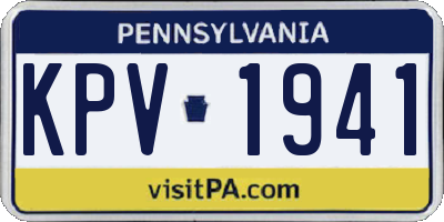 PA license plate KPV1941
