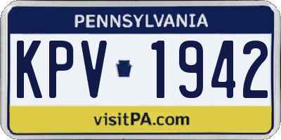 PA license plate KPV1942