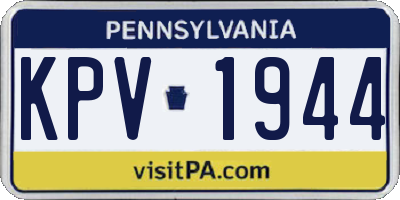 PA license plate KPV1944