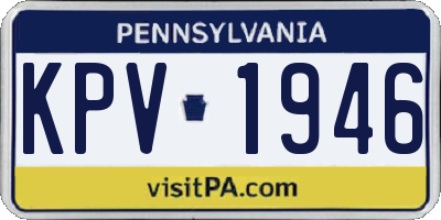 PA license plate KPV1946