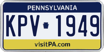 PA license plate KPV1949