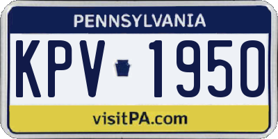PA license plate KPV1950