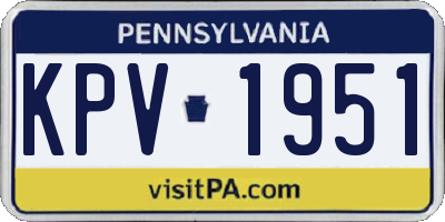 PA license plate KPV1951