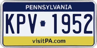 PA license plate KPV1952