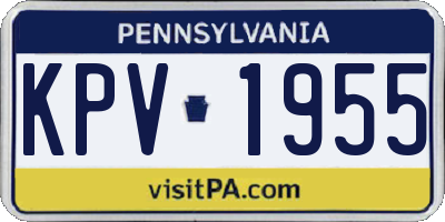 PA license plate KPV1955