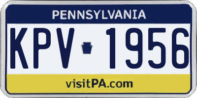 PA license plate KPV1956
