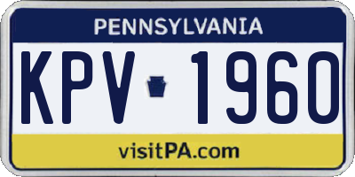 PA license plate KPV1960