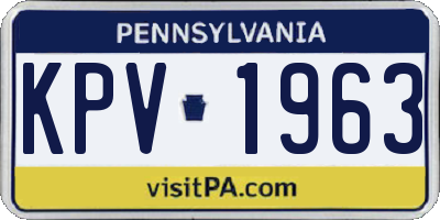 PA license plate KPV1963