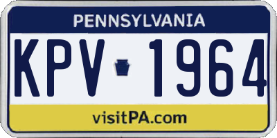 PA license plate KPV1964