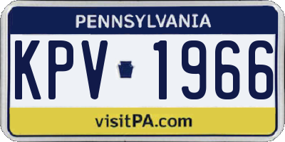 PA license plate KPV1966