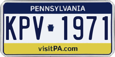 PA license plate KPV1971