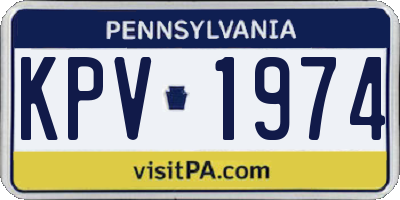PA license plate KPV1974