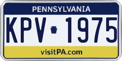 PA license plate KPV1975