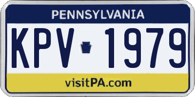 PA license plate KPV1979