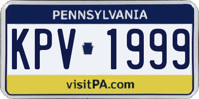 PA license plate KPV1999