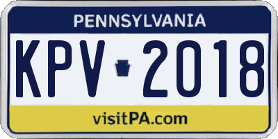 PA license plate KPV2018