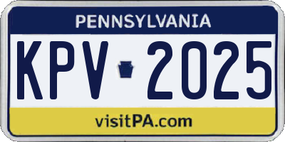 PA license plate KPV2025