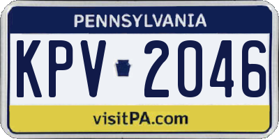 PA license plate KPV2046