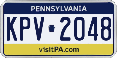 PA license plate KPV2048