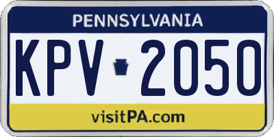 PA license plate KPV2050