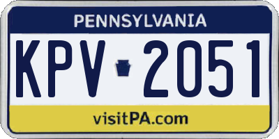 PA license plate KPV2051
