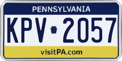 PA license plate KPV2057