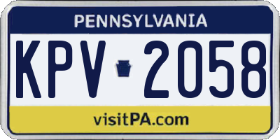 PA license plate KPV2058