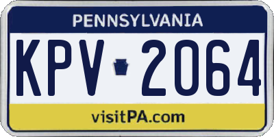 PA license plate KPV2064