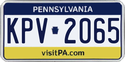 PA license plate KPV2065
