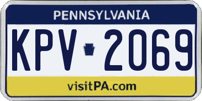 PA license plate KPV2069