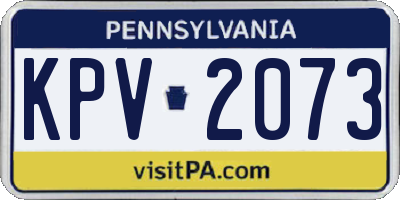 PA license plate KPV2073
