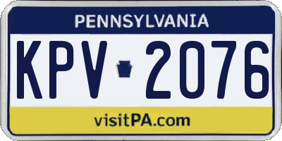 PA license plate KPV2076