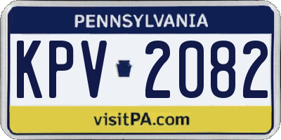 PA license plate KPV2082