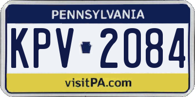 PA license plate KPV2084