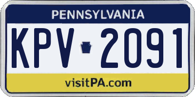 PA license plate KPV2091