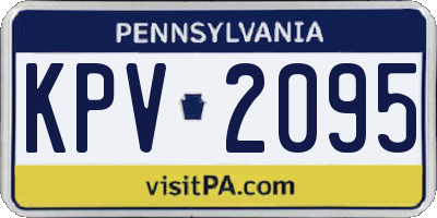 PA license plate KPV2095