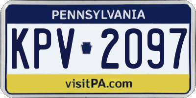 PA license plate KPV2097