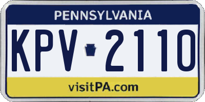 PA license plate KPV2110