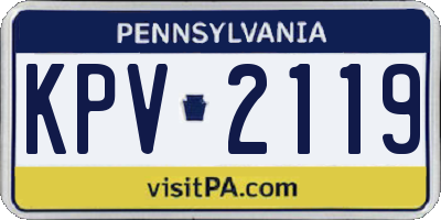 PA license plate KPV2119