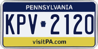 PA license plate KPV2120