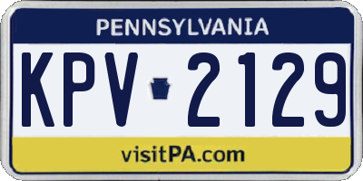 PA license plate KPV2129
