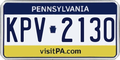 PA license plate KPV2130
