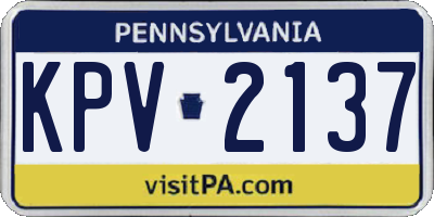 PA license plate KPV2137