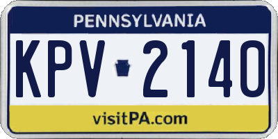 PA license plate KPV2140