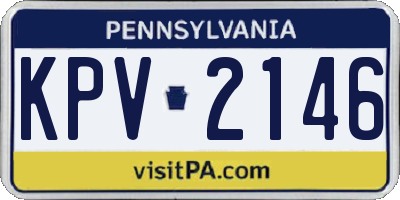 PA license plate KPV2146