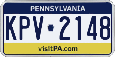 PA license plate KPV2148