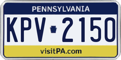 PA license plate KPV2150
